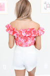 Red Multi Color Floral Print Ruffle Top - Kendry Collection Boutique