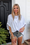 White Oversized Studded Detail Top - Shop Kendry Collection Boutique