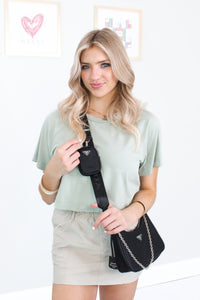 Green Cropped Tee - Shop Kendry Collection Boutique Green Tie Back short Sleeve Top