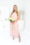 Pink Halter Neck Pleated Maxi Dress - Shop Kendry Collection Boutique