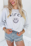 Grey Wifey Letter Patch Crewneck - Shop Kendry Collection Boutique