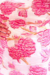 Pink and Gold Jacquard Floral Mini Dress