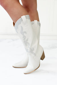 Zane White Rhinestone Cowgirl Boots - Kendry Collection Boutique