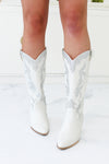 Zane White Rhinestone Cowgirl Boots - Kendry Collection Boutique