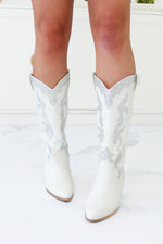 Zane White Rhinestone Cowgirl Boots - Kendry Collection Boutique