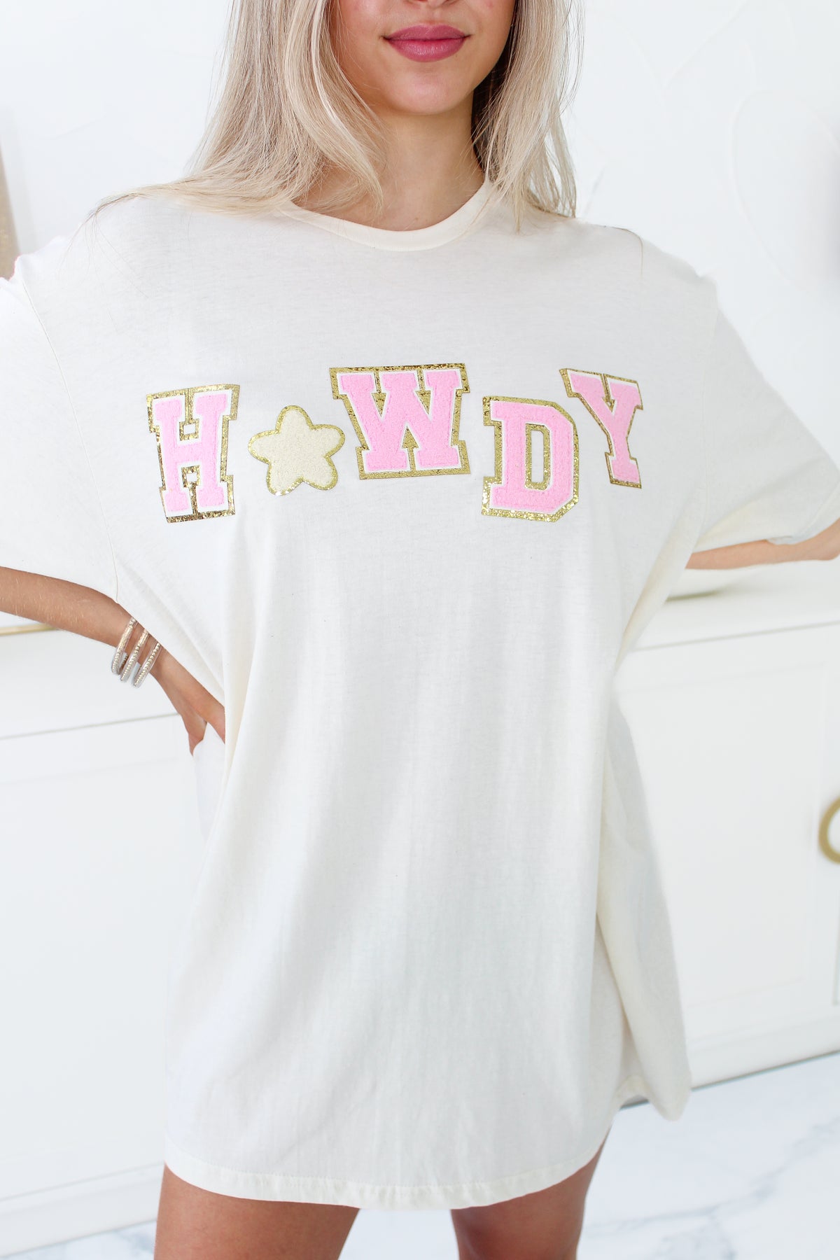 Howdy Letter Patch Graphic Tee