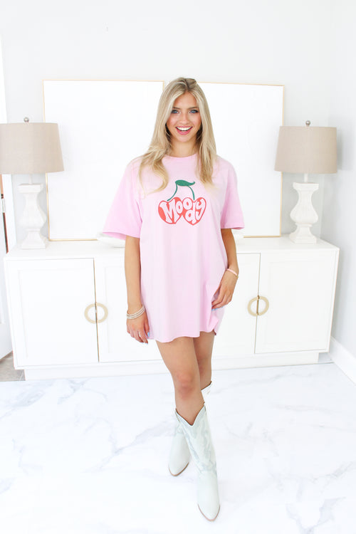 Pink Moody Cherry Graphic Tee - Shop Kendry Collection Boutique