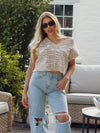 Ivory and Mocha V-Neck Sweater Vest
