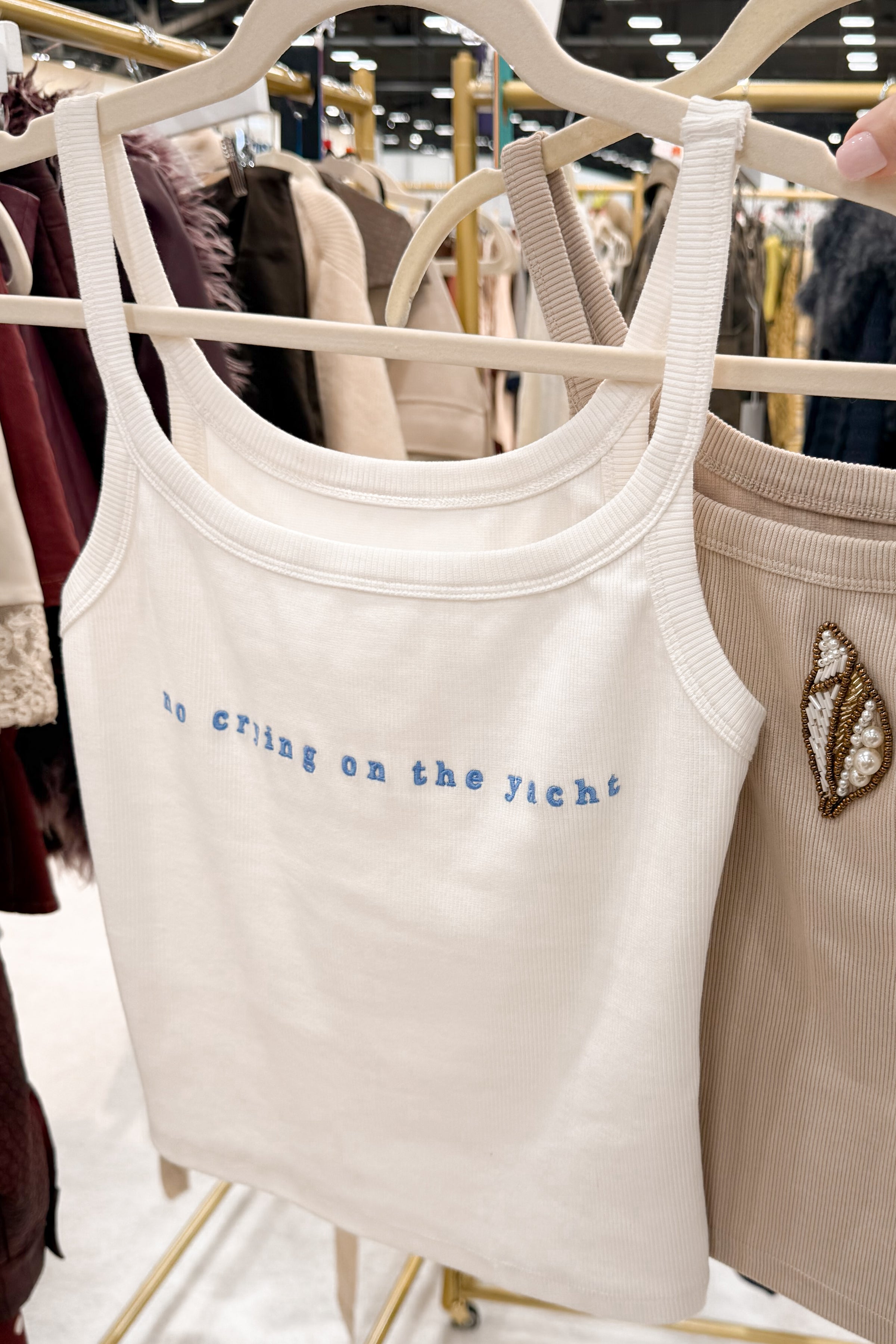 No Crying On The Yacht Embroidered Tank