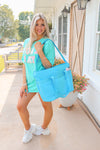 Santorini Blue Estelle Neoprene Cooler Tote