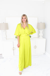 Lime Green Wide Leg Pants