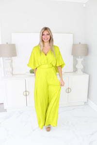 Lime Green Wide Leg Pants