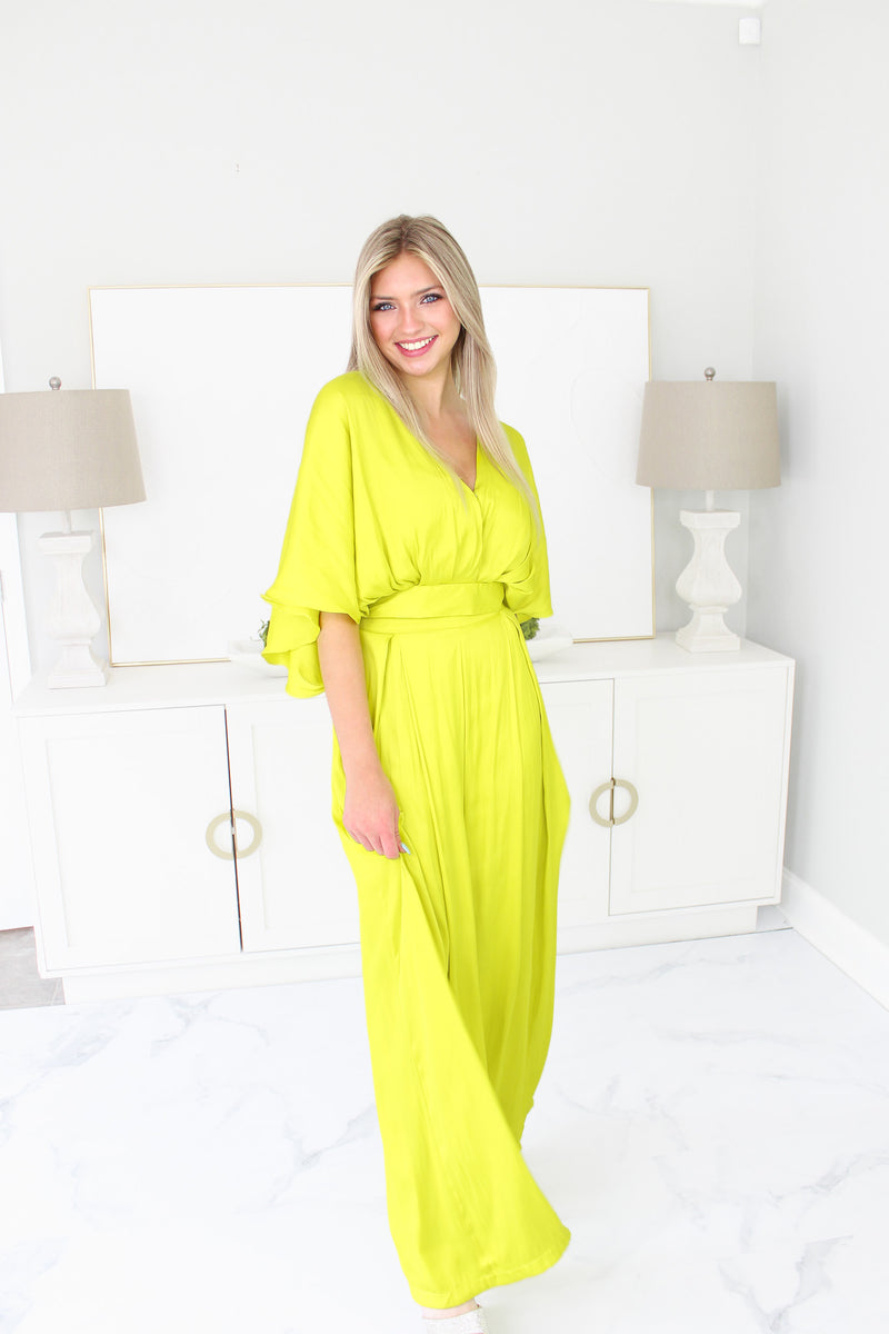 Lime Green Wide Leg Pants