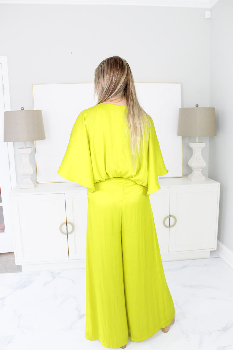 Lime Green Wide Leg Pants