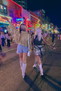 Silver Foil Patch Mini Skirt