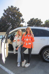 Orange Ghost Sequin Patch Sweatshirt
