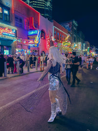 Silver Foil Patch Mini Skirt