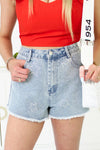 Star Rhinestone Denim Shorts