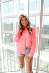 Coral Satin Button Down Top