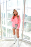 Coral Satin Button Down Top