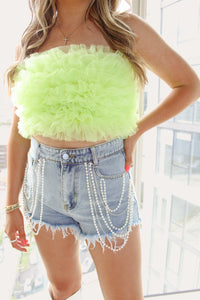 Lime Green Tulle Tube Top