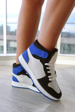 Ady Blue and Black Rhinestone High Top Sneaker