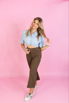 Kathy Dark Brown Wide Leg Jeans