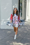 Red Jersey Number Sequin T-Shirt Dress