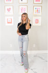 Leslie Wide Leg Distressed Jeans