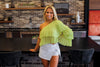 Lime Green Tiered Sleeve One Shoulder Top - Shop Kendry Collection