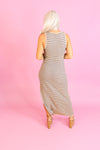 Neutral Striped Knit Bodycon Midi Dress - Shop Vacation Outfits Now At Kendry Collection Boutique