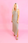 Neutral Striped Knit Bodycon Midi Dress - Shop Vacation Outfits Now At Kendry Collection Boutique