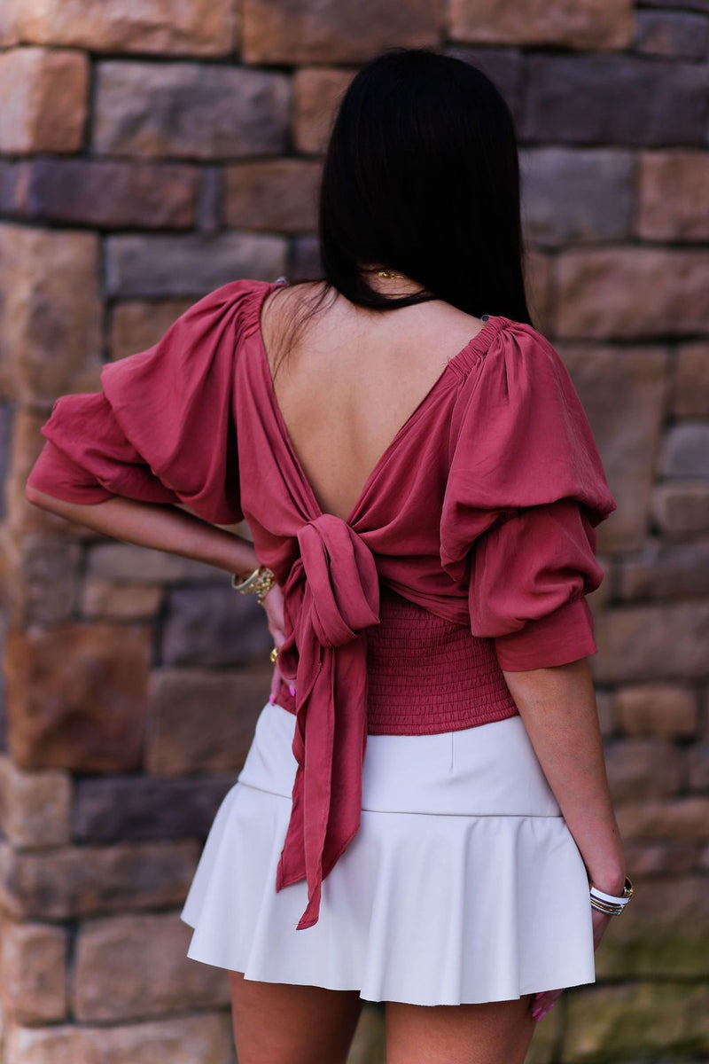 Off White Faux Leather Asymmetrical Ruffle Mini Skort- Shop Kendry Collection Boutique 