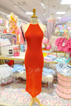 Orange Halter Open Knit Midi Dress - Shop Vacation Dresses At Kendry Collection Boutique