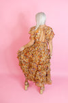 Orange Multicolor Floral Ruffle Midi Dress - kendry Collection Boutique Garden Party