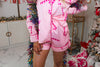 Pink Candy Cane Satin Pajama Shorts