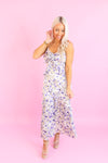 Purple Floral Detail Midi Dress - Shop Wedding Guest Outfits At Kendry Boutique 