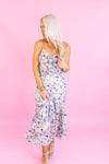 Purple Floral Detail Midi Dress - Shop Wedding Guest Outfits At Kendry Boutique 