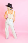 Rhinestone Chain Split Hem Jeans - Shop Nashville Country Concert Outfits At Kendry Boutique 