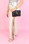 Rhinestone Chain Split Hem Jeans - Shop The Perfect Las Vegas Outfit At Kendry Collection Boutique