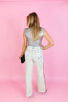 Rhinestone Chain Split Hem Jeans - Shop The Perfect Las Vegas Outfit At Kendry Collection Boutique
