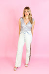 Ribbed Metallic Silver Bodysuit - ShopGirls Trip Outfits At Kendry Boutique 