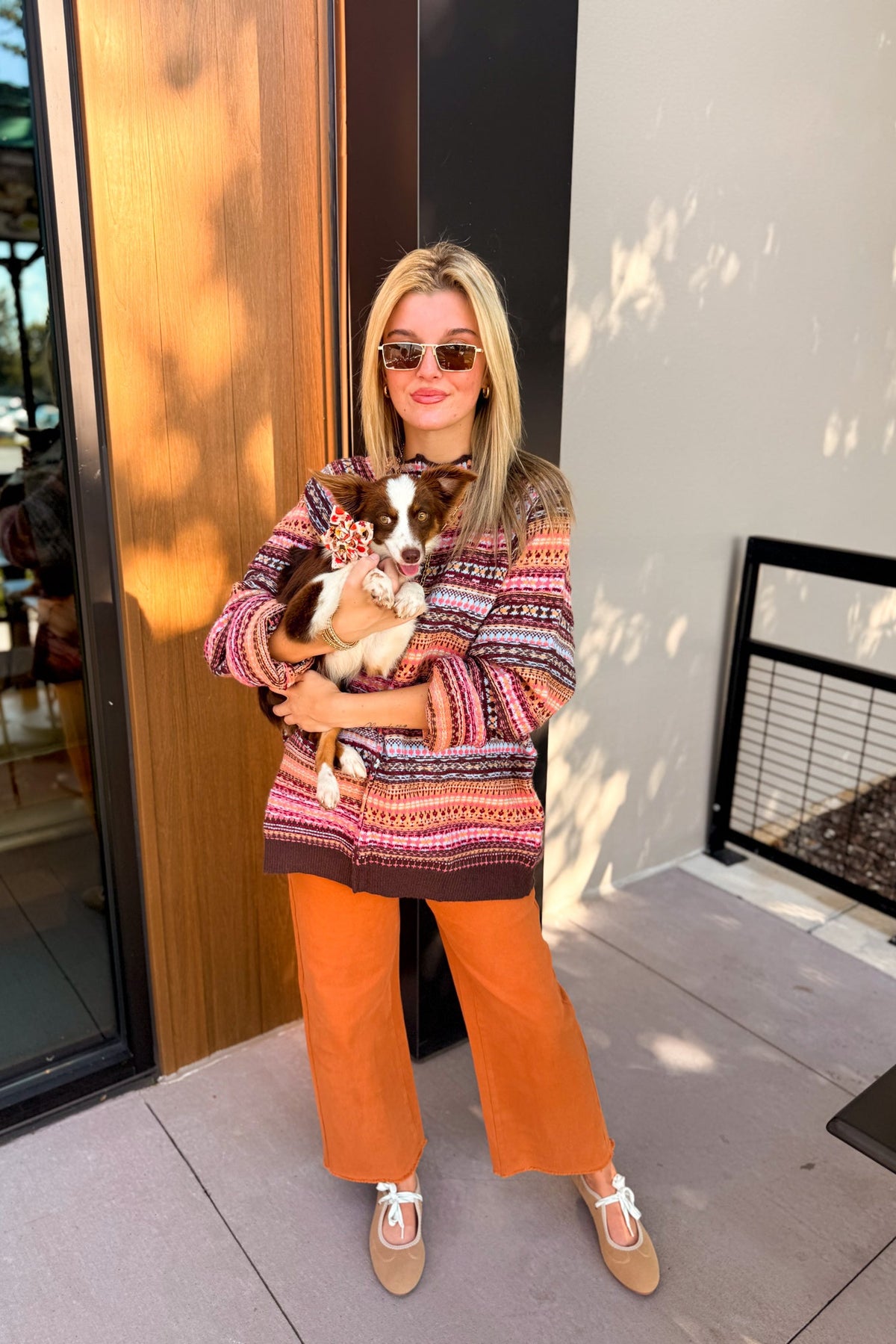 Kathy Burnt Orange Wide Leg Jeans