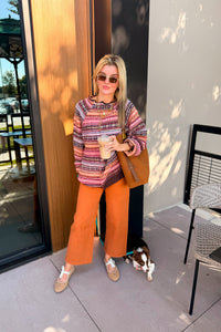 Kathy Burnt Orange Wide Leg Jeans