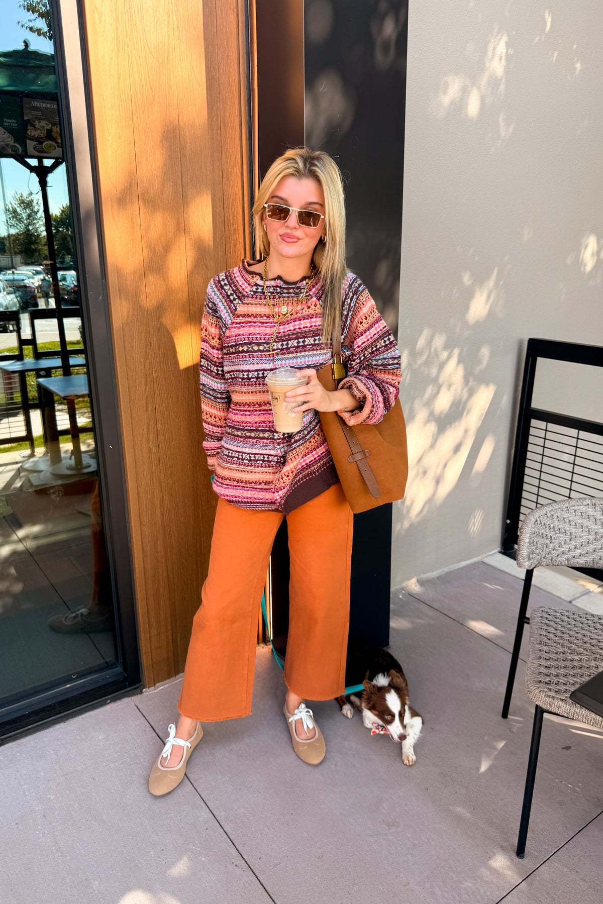 Kathy Burnt Orange Wide Leg Jeans
