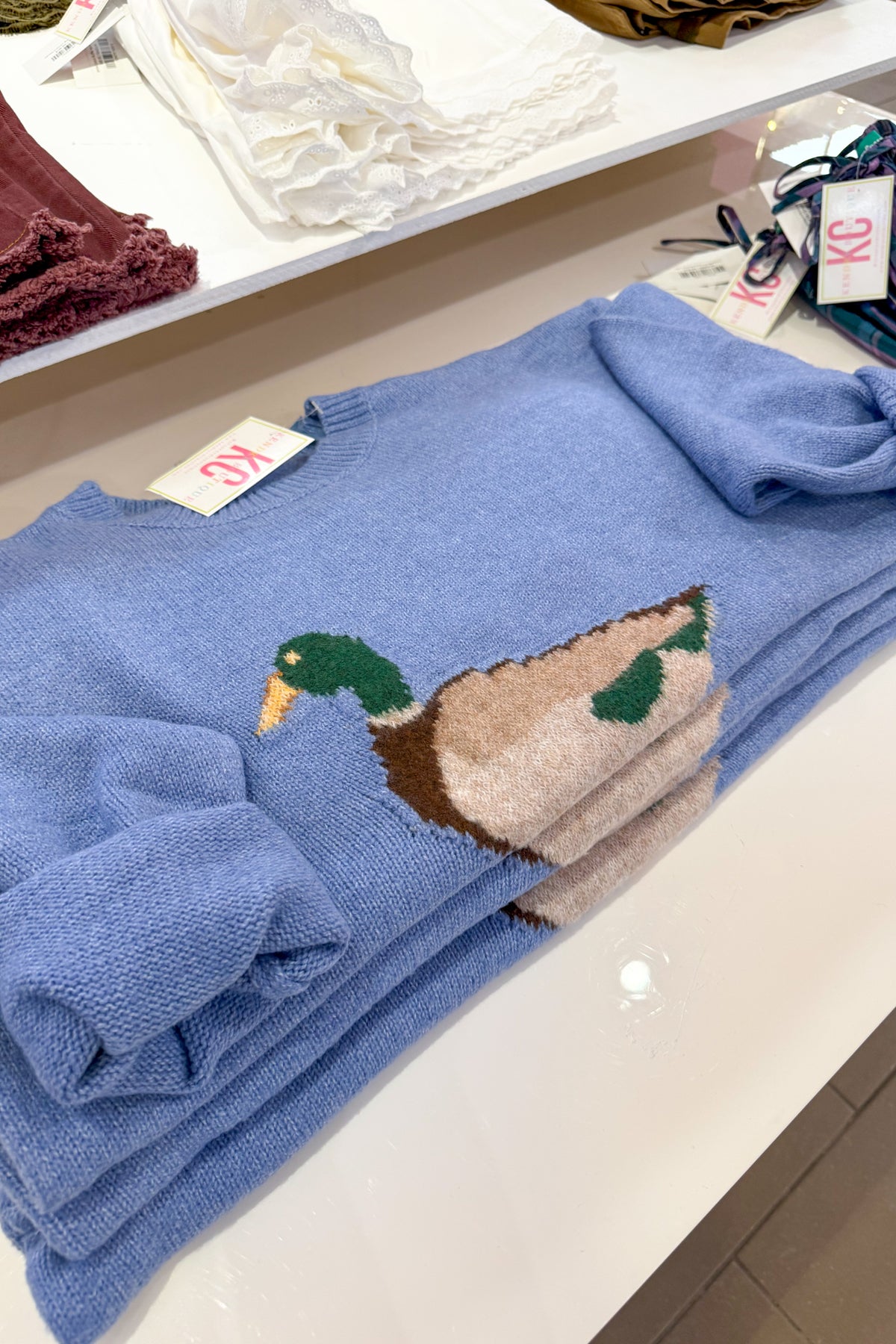 Blue Mallard Duck Knit Sweater