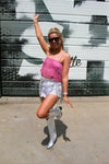 Silver Rhinestone Fringe Belt Skirt