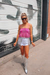 Silver Rhinestone Fringe Belt Skirt