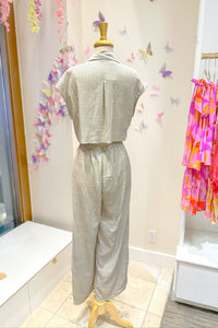 Striped Button Down Jumpsuit with Open Back - Shop Free People Dupes At Kendry Collection Boutique