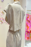 Striped Button Down Jumpsuit with Open Back - Shop Free People Dupes At Kendry Collection Boutique
